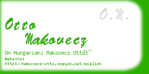 otto makovecz business card